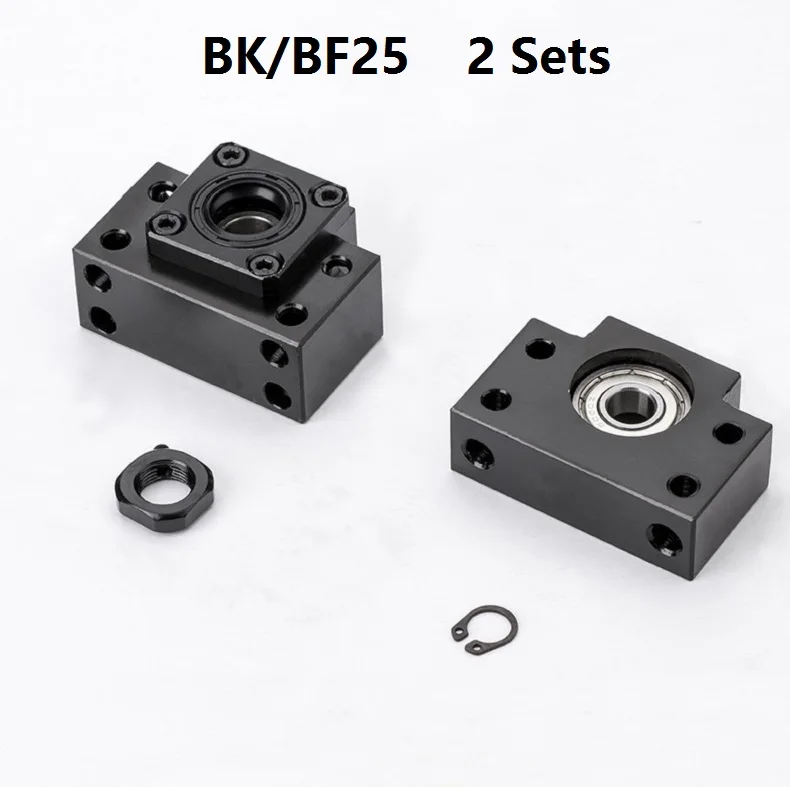 

2pcs BK25 Fixed Side and 2pcs BF25 Floated Side for ball screw end support cnc part 2 sets BK/BF25