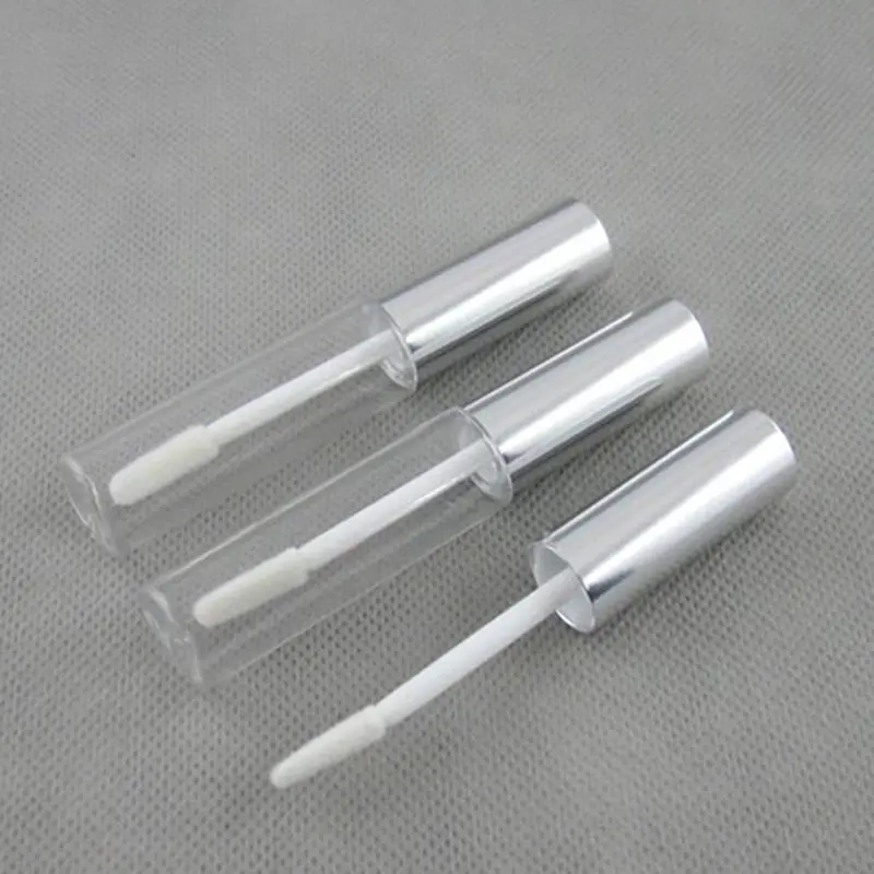 Aluminium cap 8.5ml round lip gloss tube PETG cosmetic lip gloss bottle