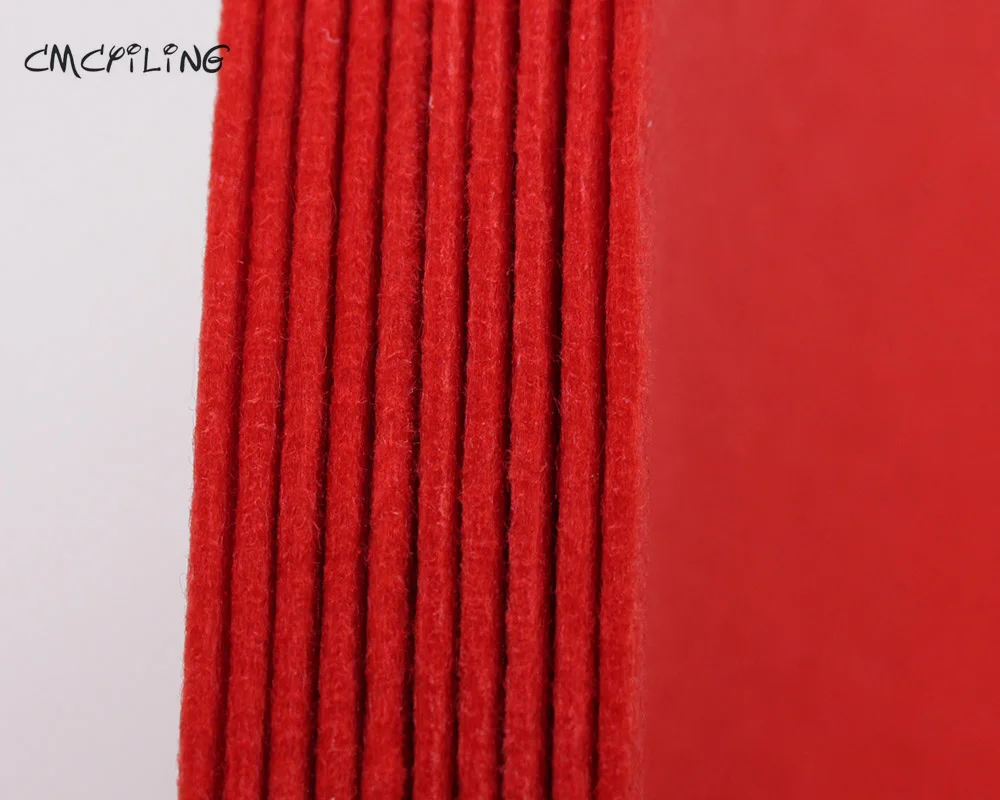 Feltro rosso 3mm, tessuti in poliestere per decorazioni fai-da-te Scrapbooking,Fieltro,Feltro, tessuti CMCYILING