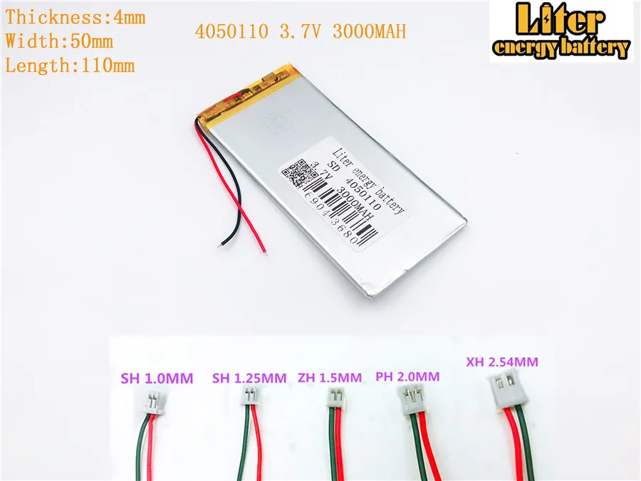 4050110 3.7V 3000MAH tablet polymer rechargeable battery for 3.7V 4050110 PLUG Lithium polymer battery