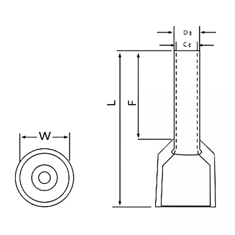 500 stücke VE10-12 12mm Crimp Terminal Terminals Rohr Blöcke Draht stecker