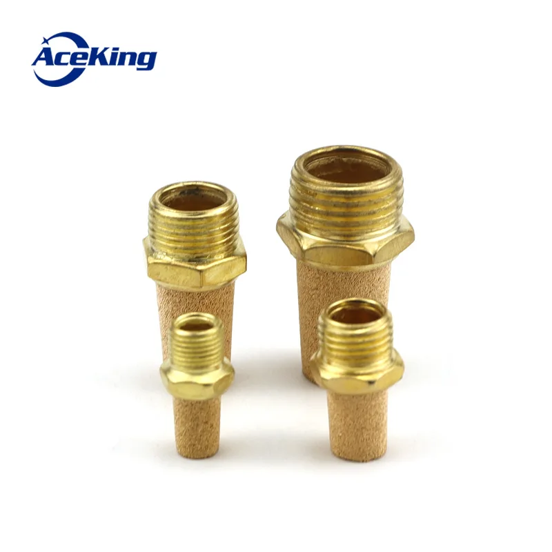 

Pneumatic brass muffler convex head BSL M5 1/8" 1/4" 3/8" 1/2" fittings eliminate noise air valve connector copper noise