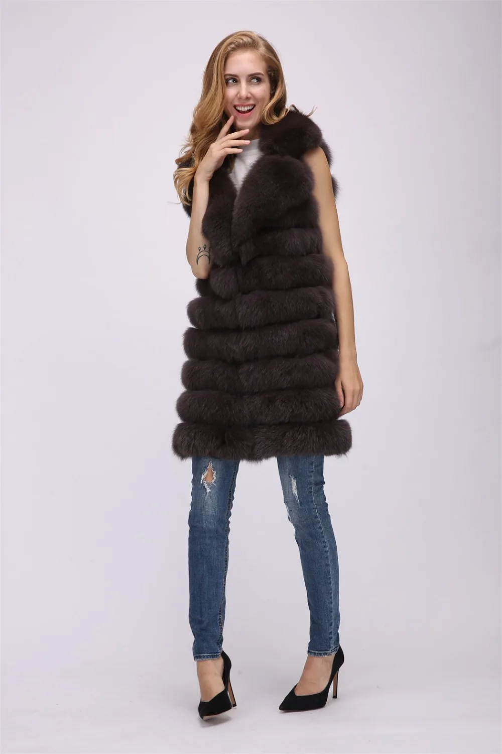 Folobe Vrouwen Bont Vest Jas Lange Faux Fur Vest Winter Bontjas Jas Voor Vrouwen Uitloper Harige Vrouw Winterjassen