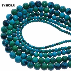 New Natural Stone Chrysocolla Round Loose Beads 15