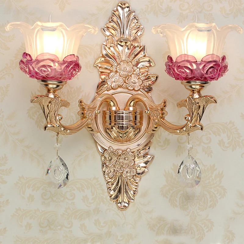 

Sconce Zinc Alloy Crystal Wall Lamp Restaurant Living Room Background Wall Lights Villa Complex Tower Stair Hotel Custom Made