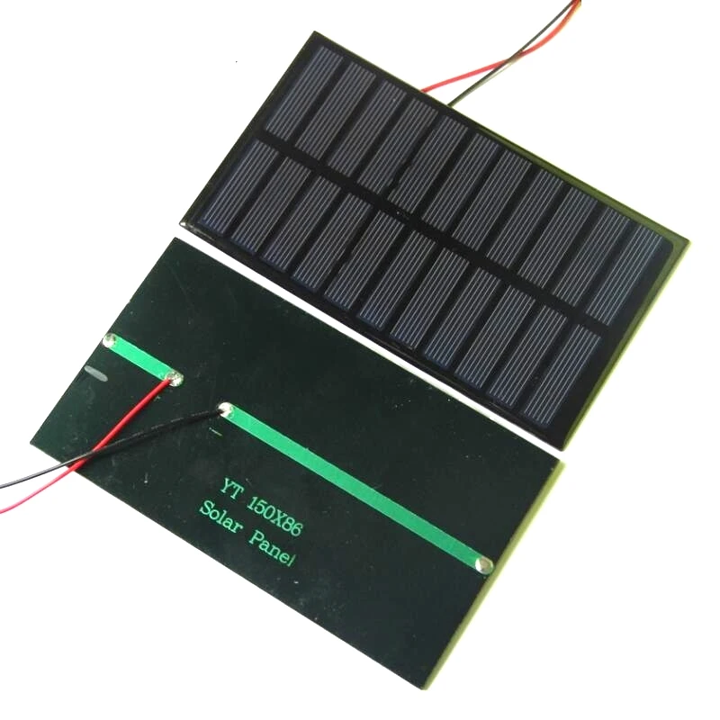 BUHESHUI Polycrystalline 1.6W 5.5V Solar Cell Module with Wire DIY Solar Panel System Charger for 3.7V Battery 150*86MM