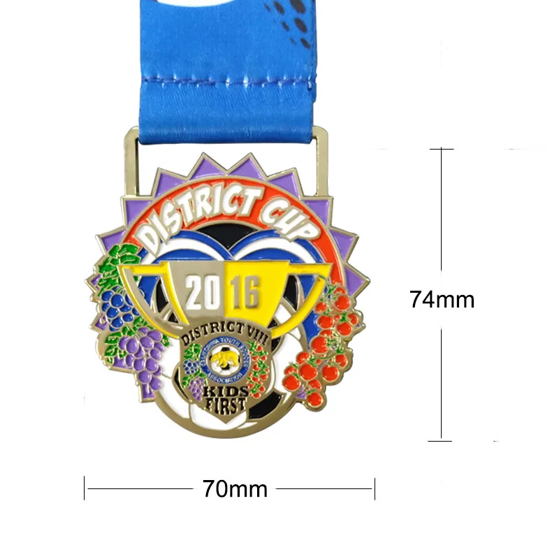 Fashion enamel paint medal cheap custom multi-color die-casting electroplating antique gold medal