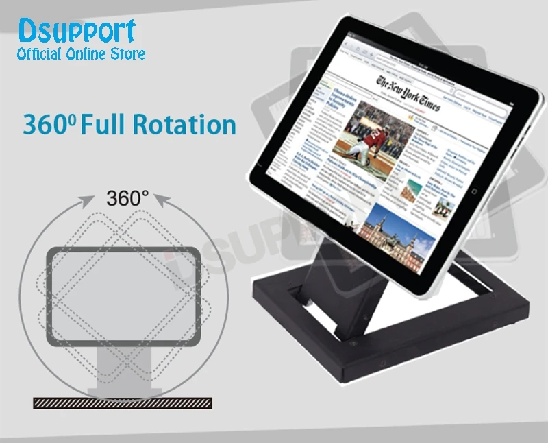 Soporte plegable de movimiento completo para pantalla táctil de 14-24 pulgadas, soporte para Monitor, soporte para TV, Base de acero TSM-100