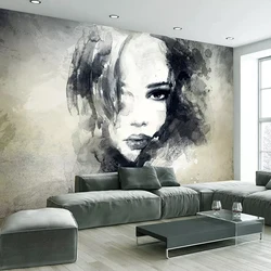 European Style Mural Wallpaper Modern Art Graffiti 3D Watercolor Figures Murals Wall Painting Living Room Decor Papel De Parede