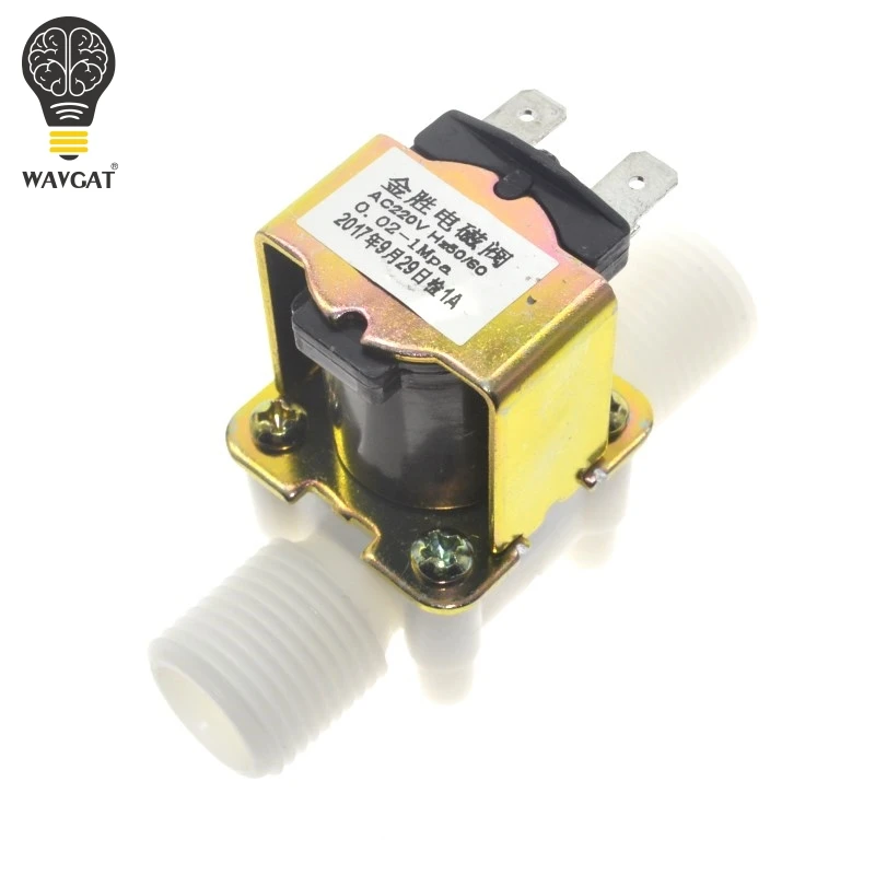 AC220V DC 12V Electric Solenoid Valve Magnetic N/C Water Air Inlet Flow Switch N/C 1/2