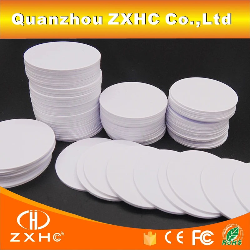 125 khz TK4100/EM4100 kompatibel RFID Tags Runde Form 25mm x 1mm Wasserdichte PVC Münze Karten In access Control