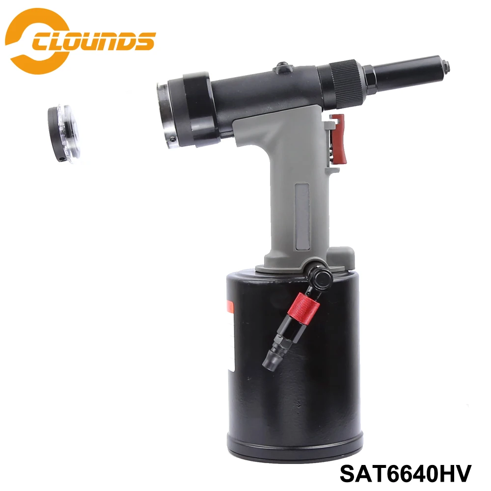 

SAT6640HV Pneumatic Riveter Industrial Nail Rivet Tool Multi-Use 18500N Pull Force Air Riveter Gun