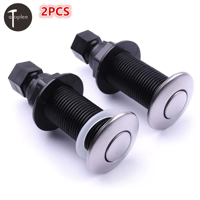 2PCS Air Activated Push Switch Button For Waste Garbage Disposal Processor Install Air Hose Self-Lock Push Button Switch