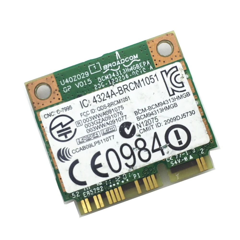 Беспроводная карта для BCM94313HMGB BCM2070 BCM4313 DW1701 YFHN7 Half Mini PCI Express WLAN