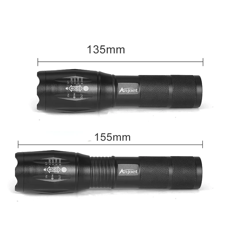 Anjoet CREE XML-L2 Chips tactical Flashlight LED Torch Zoomable Ultra Bright Handheld Water Resistant Torch +Holster Holder