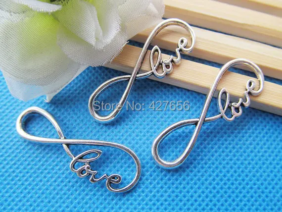 

100pcs Antique Silver tone/Antique Bronze Love Infinity Connector Pendant Charm/Finding,For Bracelet & Necklace,DIY Accessory