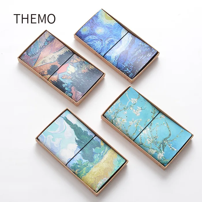 Van Gogh oil painting PU Leather Cover Notebook travel Diary Book Exercise Composition Binding Note Notepad Gift Stationery