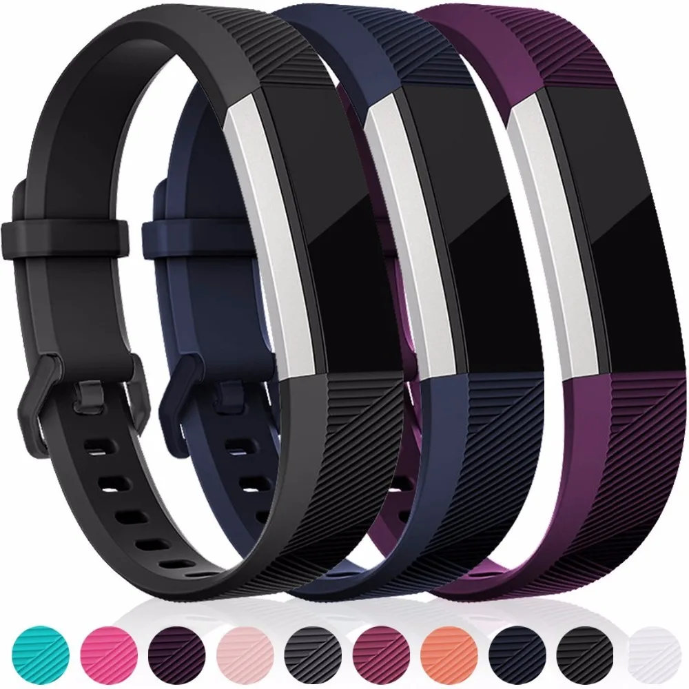 Силиконовый сменный ремешок для Fitbit Alta HR и Alta Band с металлической застежкой (классический)