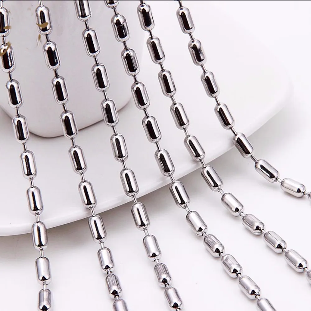 50/100pcs/lot 1.5/2/2.4/3/3.2mm Width Stainless Steel Chain Necklace High Quality Pendant Necklace Match Ball Chain Jewelry