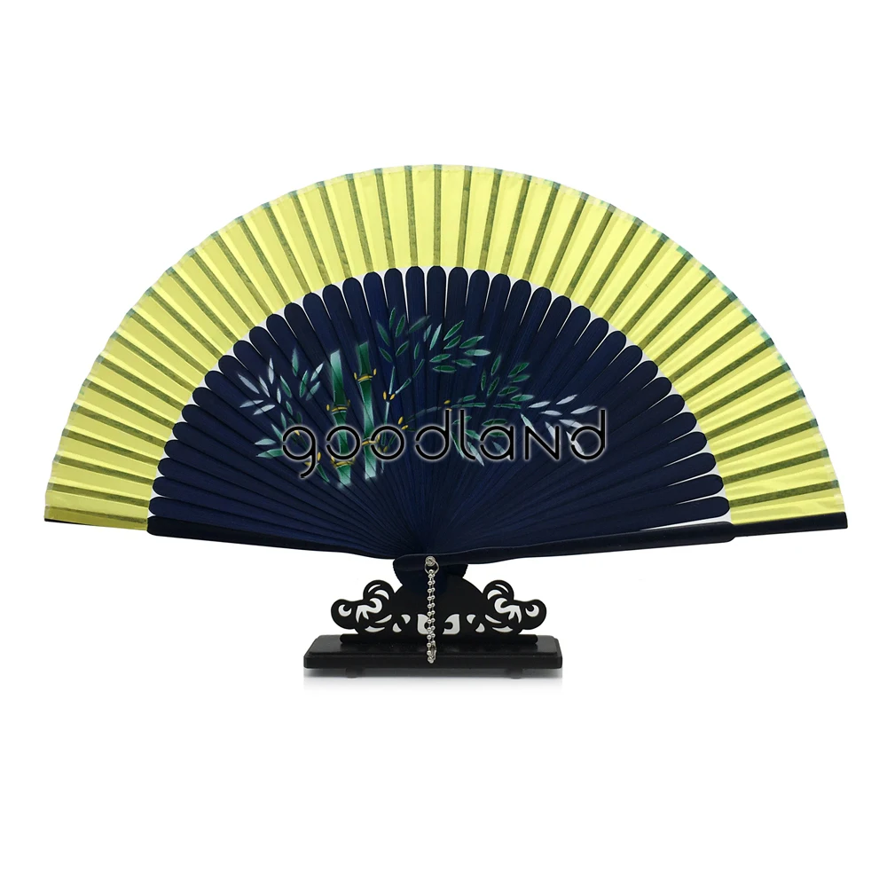 Free Shipping 10pcs Random Mixed Color Spun Silk Cover Dark Blue Bamboo Ribs Hand Fan Home Decor Party Decoration