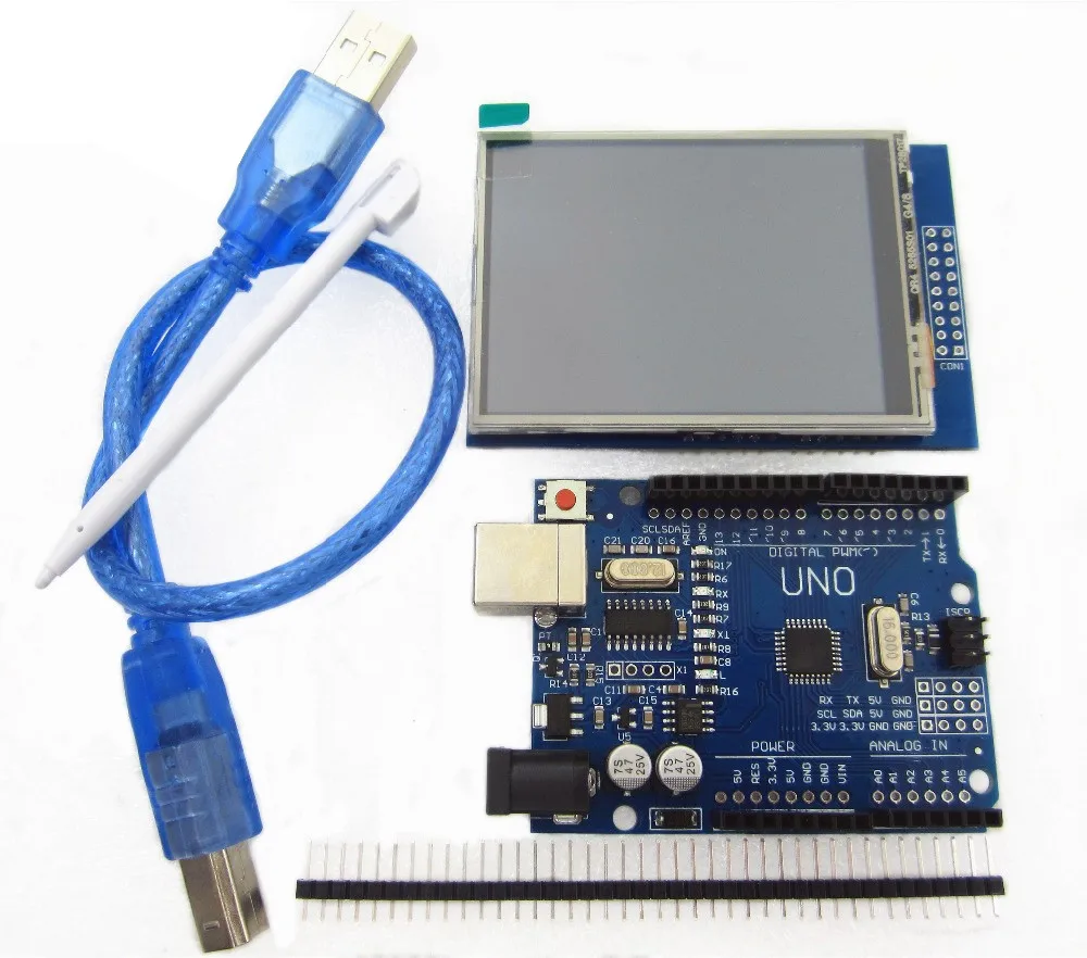 

2.8 Inch TFT LCD Touch Screen Display Module + UNO R3 Development Board + USB Cable Compatible with UNO