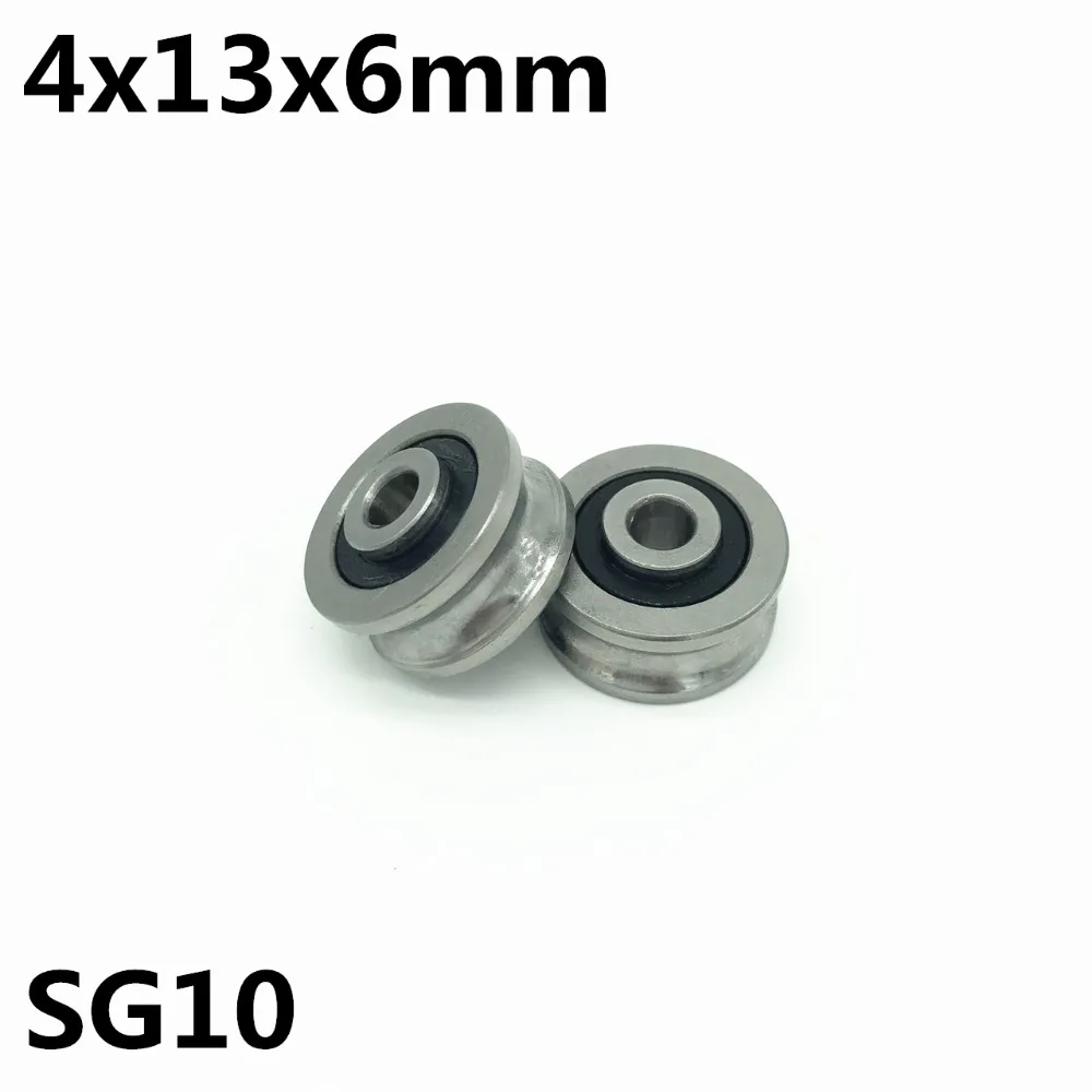 

10pcs SG10 U groove bearing 4x13x6 mm double row sealed ball bearing for 5mm linear guide rail LFR50/4 High quality