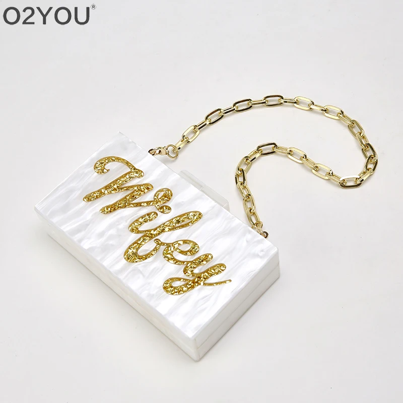 Wifey Name Women Acrylic Shell Messenger Shoulder Bag Bust Bag Crossbody Bag Money Phone Travel Wedding Party Purse drop ship