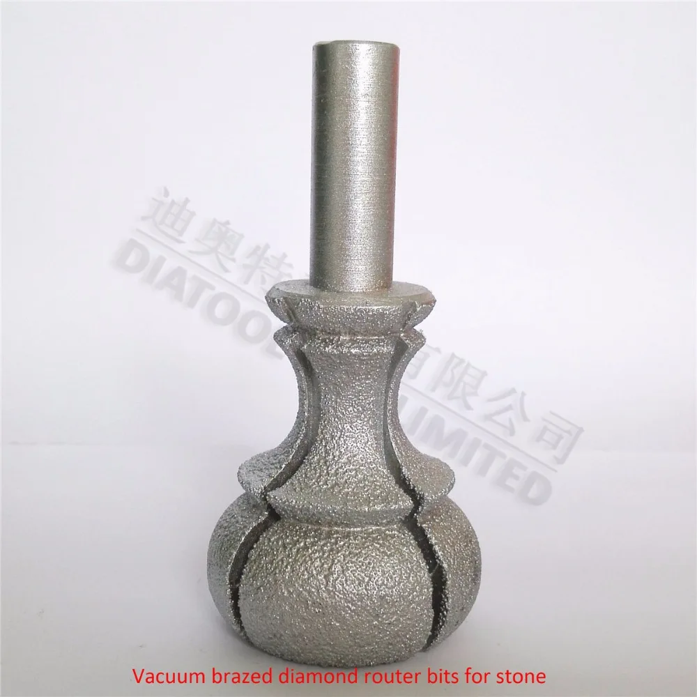 DIATOOL Professional quality Vacuum brazed diamond router bits 1/2" shank for edge profile