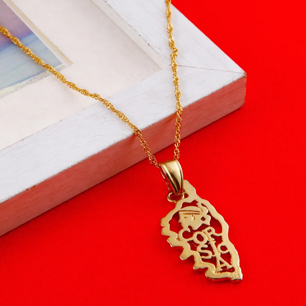 Map Of Corsica Necklace Pendant Chain For Women Gold Color Jewelry Corsica France Map