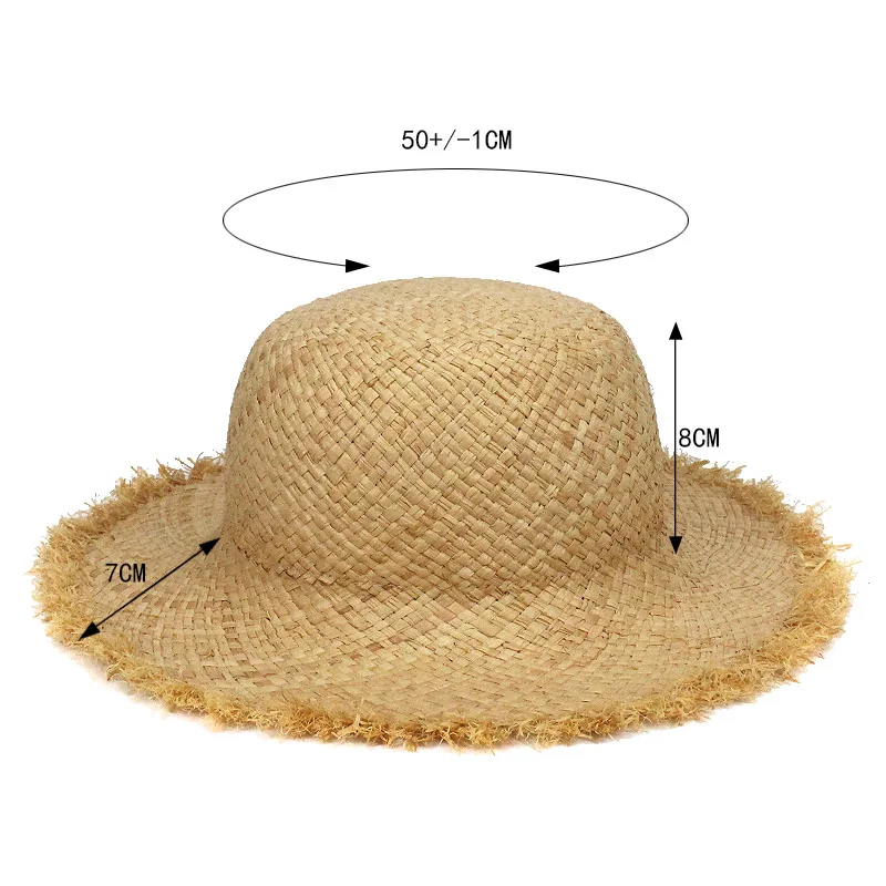 Natural Large Wide Brim Raffia Straw Children Hats Woven Circle Beach Girl Cap Summer Hollow Out Big Straw Child Hat 2019