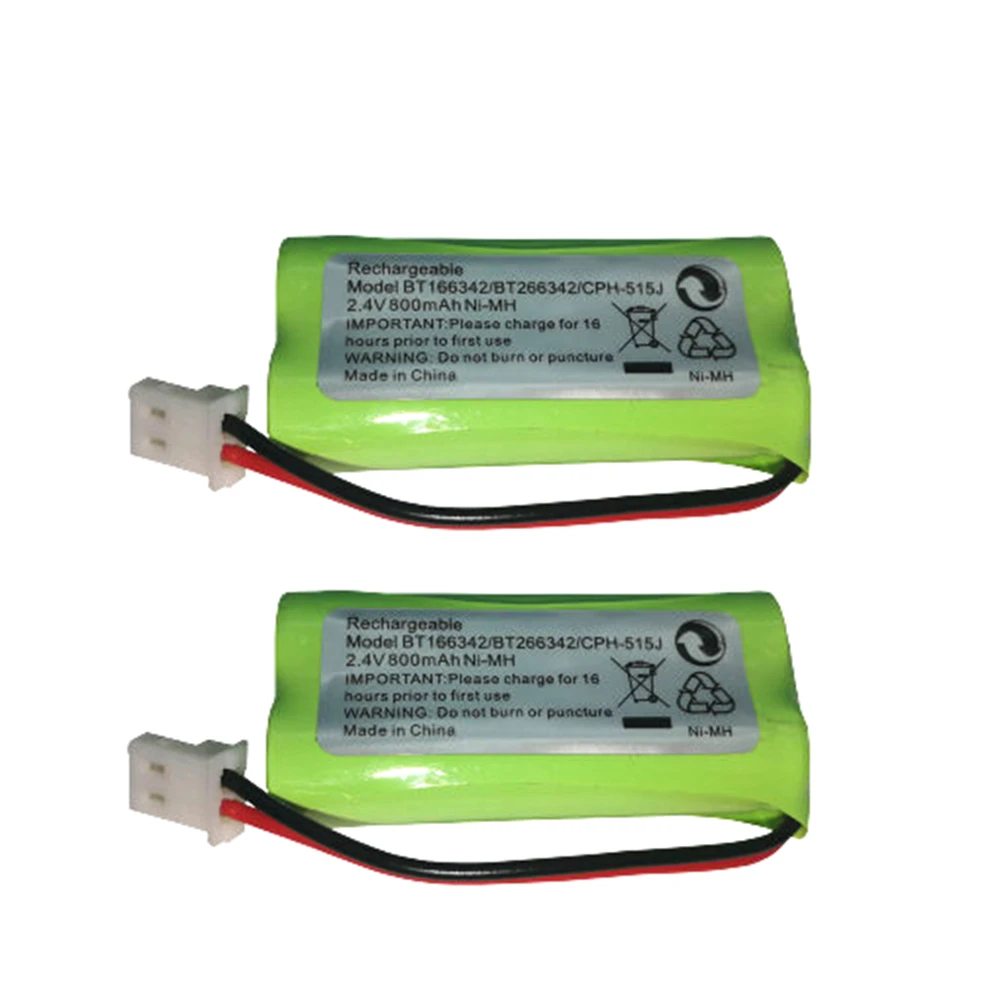 Paquete de batería NI-MH para teléfono inalámbrico, 2,4 V, 800mAh, AT&T, BT166342, BT266342, TL32100, TL90070, 2 unidades
