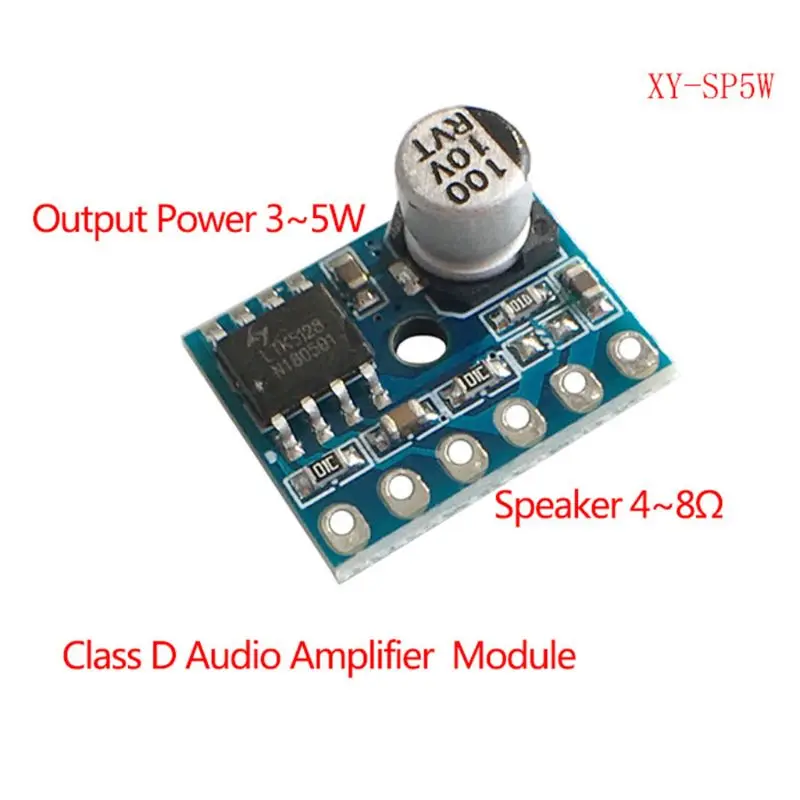 XY-SP5W 5128 Digital Amplifier Board Class D 5W Mono Audio Amplifier Module