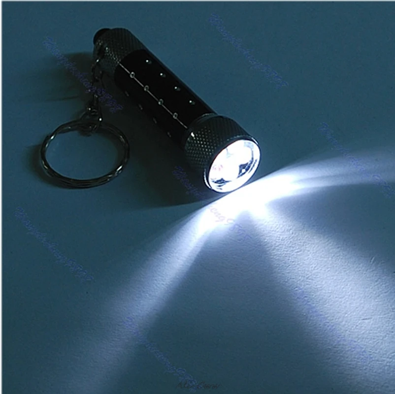 Ultra bright Mini 5 LED Flashlight Torch Key Chain Key Ring Keychain Black