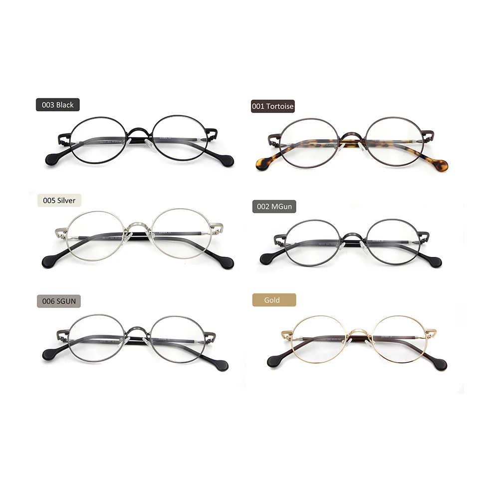 ESNBIE High Quality Alloy Metal Round Glasses Frame For Women Gold Men Vintage Oval Clear Lens Fashionable Spectacle Frames