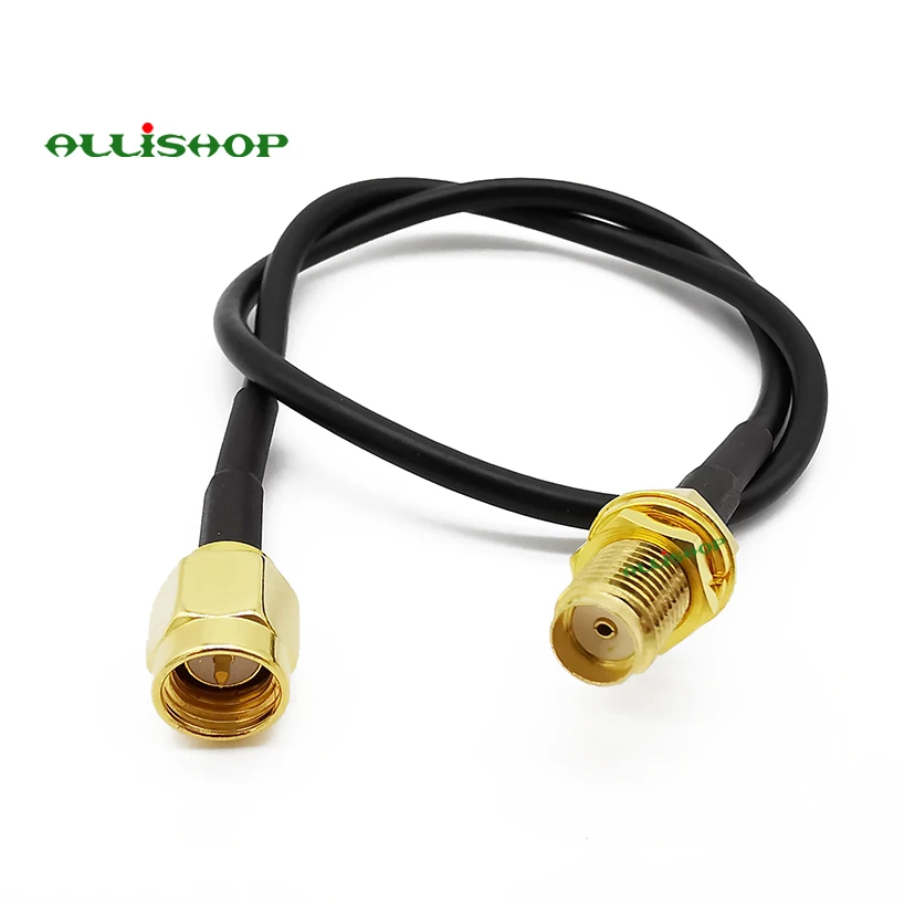 ALLiSHOP 0-3Ghz pigtail SMA male brooches plug to SMA female socket jack low loss RG174 cable for GPS, FPV Antenna, GSM, GPRS