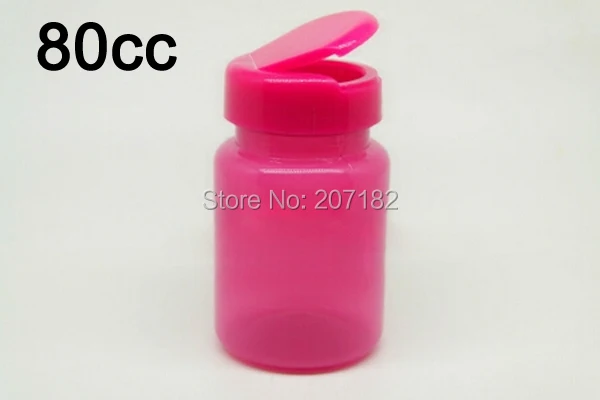 

(100pcs/lot) 80cc PET Bottles, Capsules Bottle, 80ml Medical Plastic Bottle---Translucent Pink Color with Flip Pink Cap