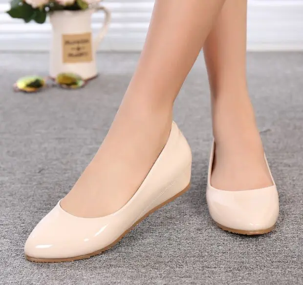 Office women shoes low heels wedges comfort shoes female,Nude/Beige/Black shoes small heels match your Jeans/Skirt Girls