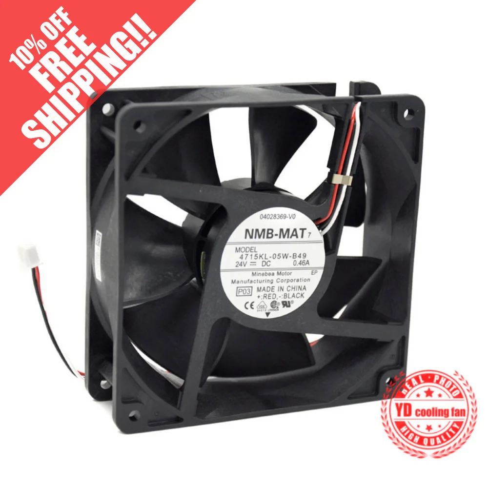 

NEW NMB-MAT Minebea 4715KL-05W-B49 12038 24V 0.46A Frequency converter 3PIN cooling fan