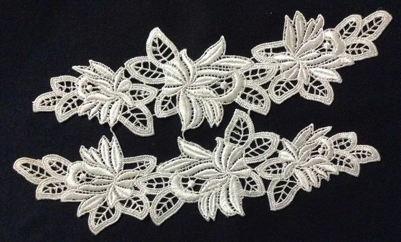 

27cm*8cm water soluble embroidery mirrored applique,wedding dress applique,DXT1128B