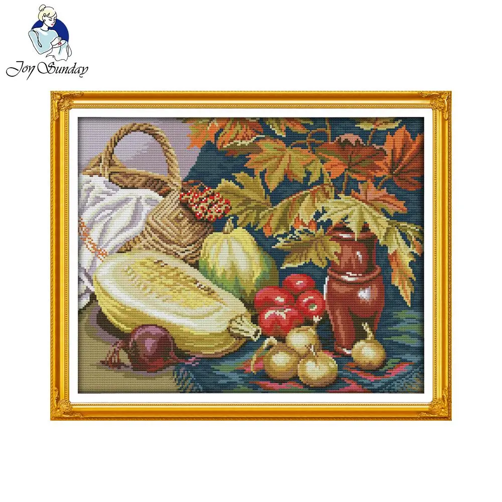 

Joy Sunday Fruits and vegetables Home Decor Chinese Cross-Stitching Embroidery Stamped Counted Cross Stitch Kit Home Decorative