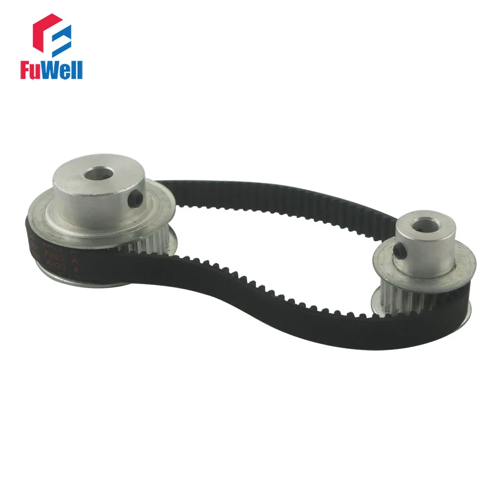 

HTD 3M Reduction Timing Pulley Kit Ratio 15T:60T 1:4/4:1 134mm Center Distance Shaft Timing Pulley Gear Set Toothed Pulley