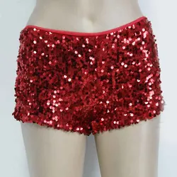 Sparkle Red Sequins Shorts Women 2019 Fashion New Performance Costume Ladies Shorts Full Sequin Mini Night Club Dancer Wear