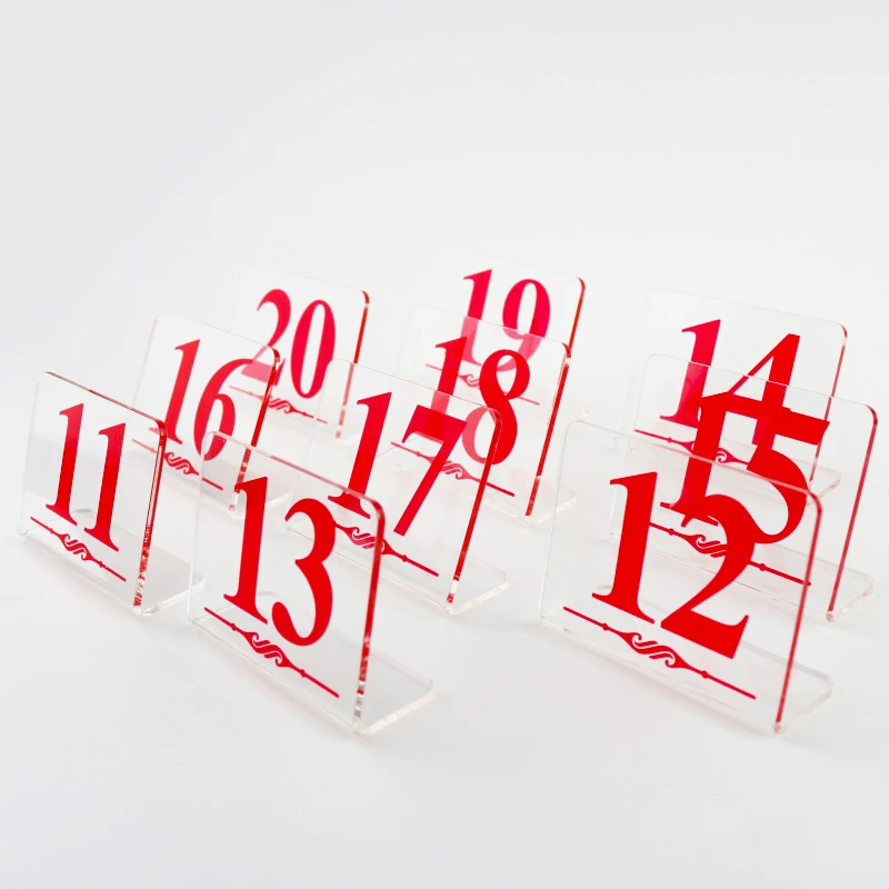 Transparent Acrylic Table Number Card, Table Mark, Wedding Banquet, Seat Label, Restaurant, Dining, Waiting Table Sign