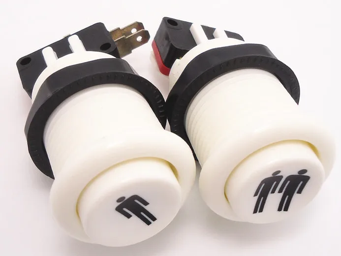 Kit de controle de fliperama para usb, 2 jogadores, codificador de teclado multicamada, duotone, botão de pressão redondo e joystick, 1 kit