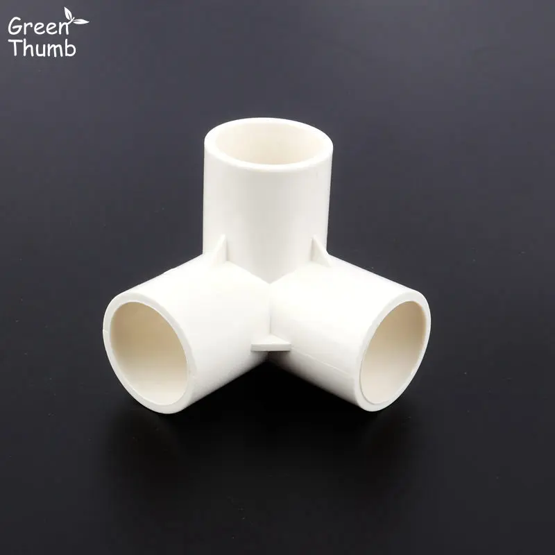 2pcs Inner Diameter 25mm 3-Way PVC Connector White Plastic Elbow Tee PVC Fitting