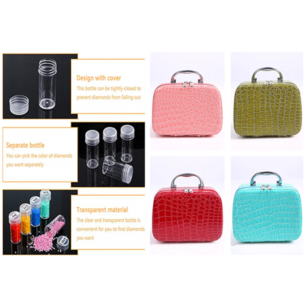 New Diamond Painting Accessories Cross Stitch Tool Box Container Diamond Storage Bag 5D Embroidery Mosaic Rhinestones Tools