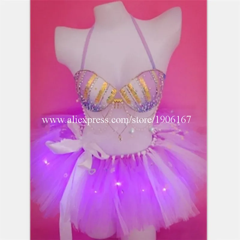 New Design Led Girl Sexy Show Performance dj Singer Dress Costume Lady Evening Dress Cabaret Stage show dress