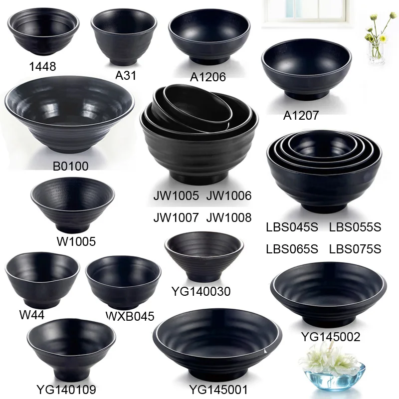 

Melamine Dinnerware Black Frost Whorl Bowl Specialty Restaurant A5 Melamine Bowls Melamine Tableware Rice Bowl Wholesale