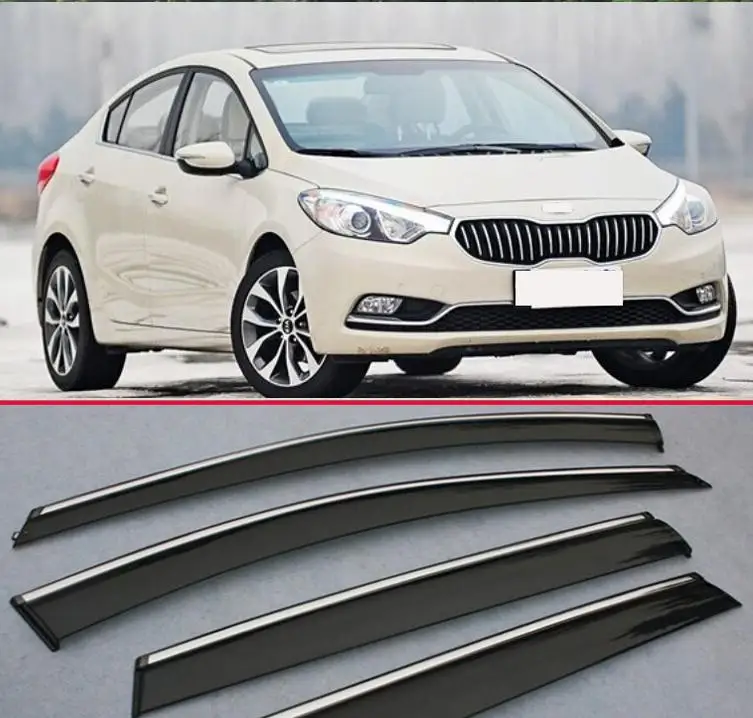 

For Kia K3 2013 2014 2015 Window Wind Deflector Visor Rain/Sun Guard Vent Car Accessories Stickers