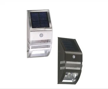 

24pcs/lot New Design Solar Power Motion Sensor Super Bright LED Stainless Steel Light Garden Wall PIR Lamp